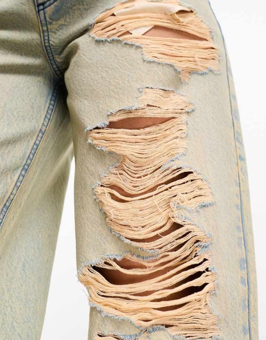 ASOS DESIGN Weekend Collective syra-tvättad extremt trasig baggy-jeans - Image 2