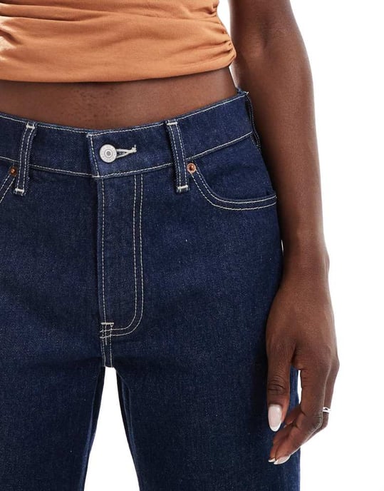 Abercrombie & Fitch baggy låg midja snickarjeans i indigo - Image 3