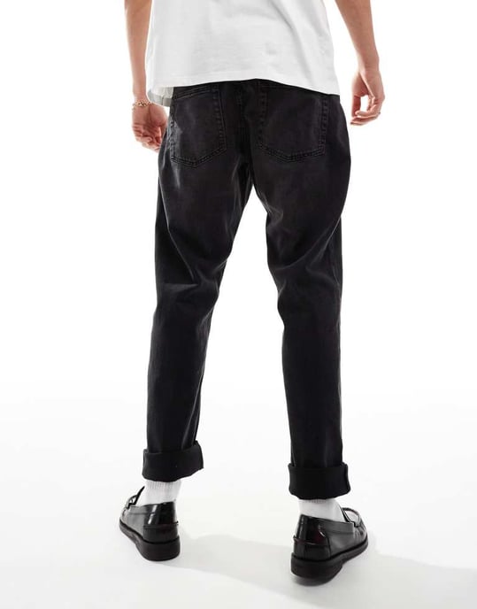ONLY & SONS regular fit jeans i tvättad svart - Image 2