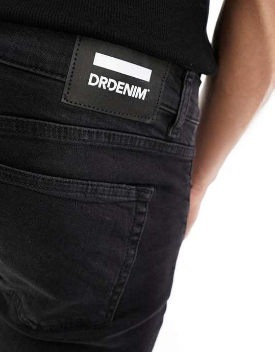 Dr Denim Chase slim fit jeans i mörkt slitet svart - Image 4
