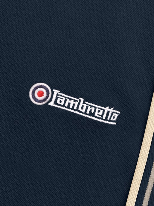 Mens Navy Cinder Cream Twin Tipped Polo Shirt - Image 3