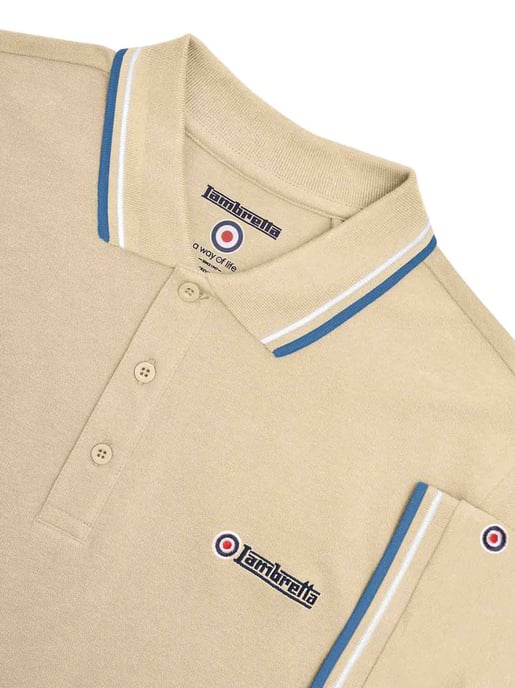 Mens Wood Ash Twin Tipped Polo Shirt - Image 3