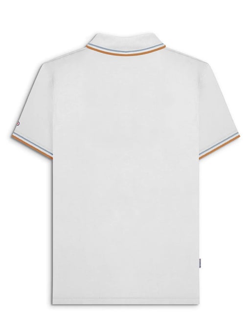 Mens White Sky Tobacco Twin Tipped Polo Shirt - Image 4
