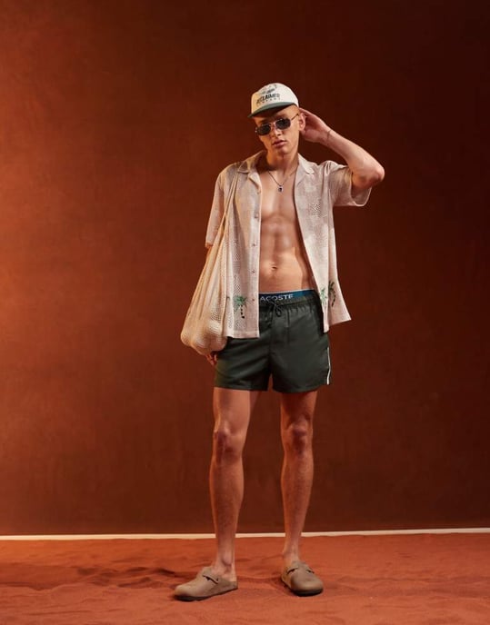 ASOS DESIGN avslappnad krage stickad skjorta med broderad palmboksrand - Image 4