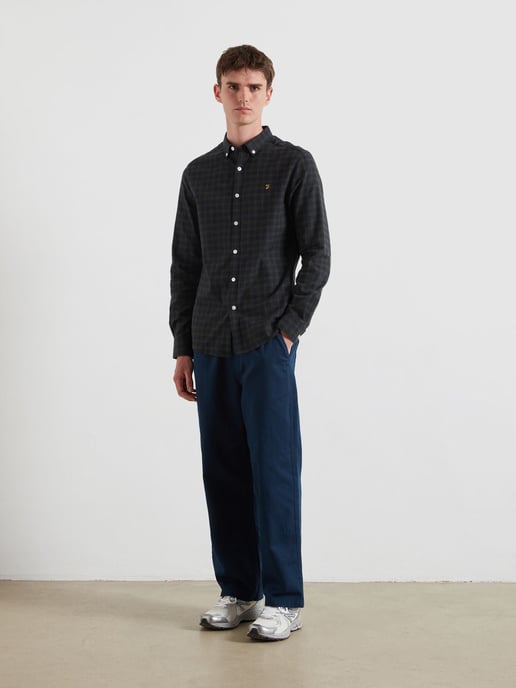 Mens True Navy Marl Milners Windowpane Shirt - Image 3