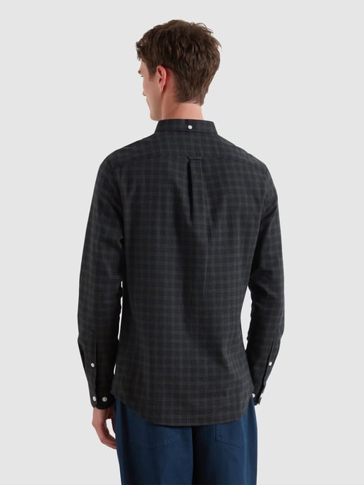Mens True Navy Marl Milners Windowpane Shirt - Image 4