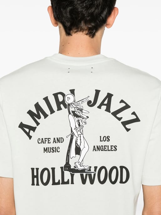 Jazz Wolf T-Shirt in White - Image 4