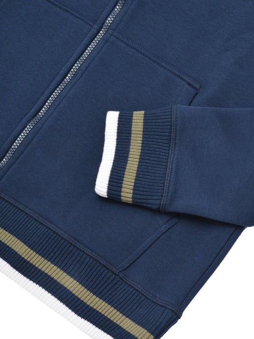 Mens Navy Khaki Zip Hoodie - Image 4