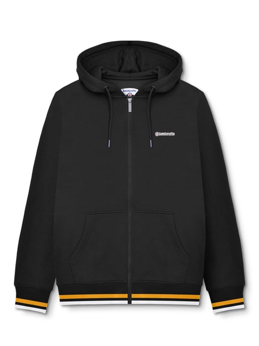 Mens Black Gold Zip Hoodie - Image 1