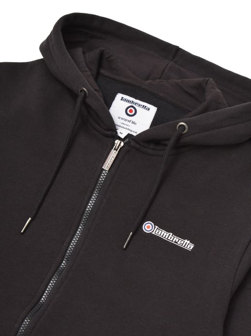 Mens Black Gold Zip Hoodie - Image 2