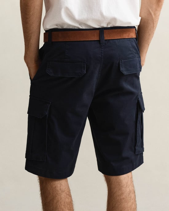 Regular Fit Cargo Shorts in Navy - Image 3