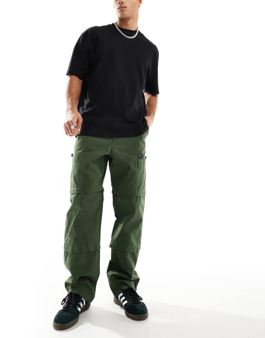 ASOS DESIGN panelbyxor med lappar i khaki - Image 4