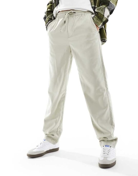 ONLY & SONS avslappnade byxor i sten - Image 1