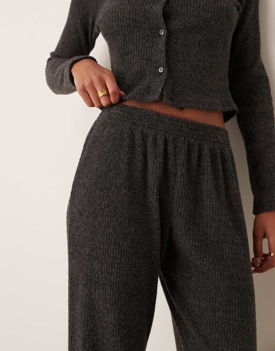 Miss Selfridge borstad ribbad vid byxa - Image 3