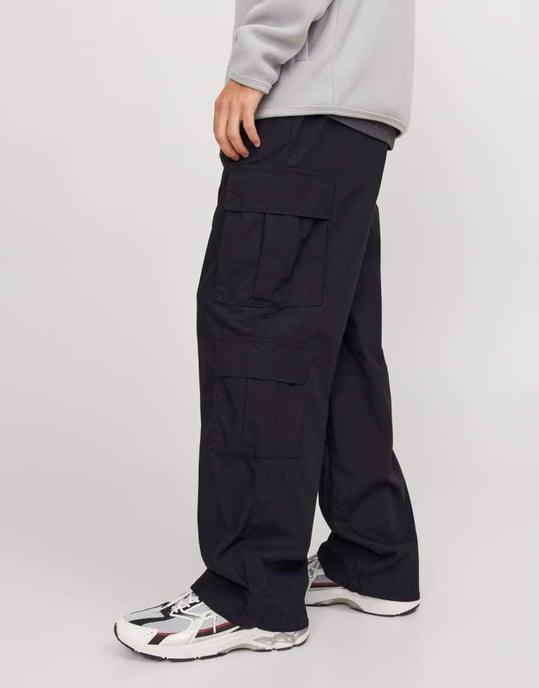Jack & Jones byxor med dubbel ficka i svart - Image 4