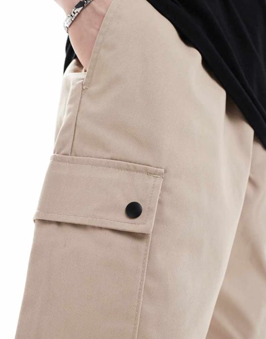Jack & Jones bill bred passform cargobyxa i beige - Image 2