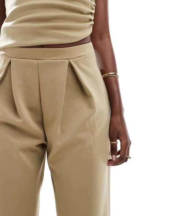 ASOS DESIGN koord vida benbyxor i khaki - Image 4