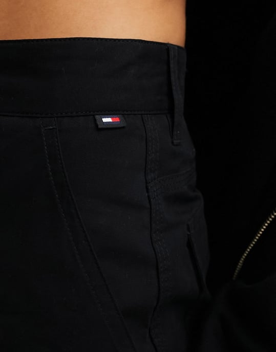Tommy Jeans Claire hög midja bred cargobyxor i svart - Image 3