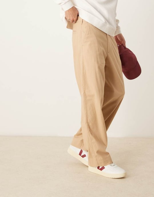 Abercrombie & Fitch baggy linnebyxa i beige - Image 2