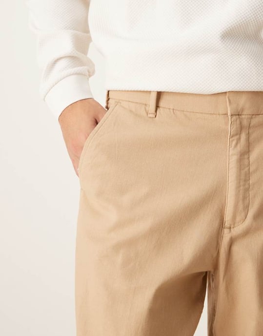 Abercrombie & Fitch baggy linnebyxa i beige - Image 3