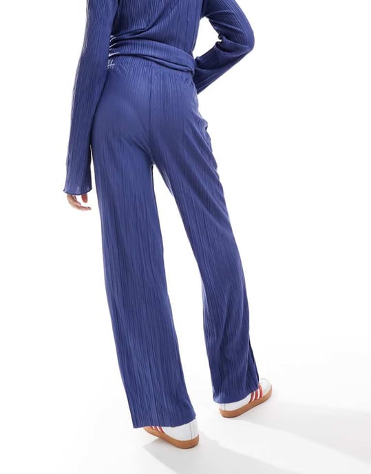 Vero Moda vida plisserad byxdela i gråblå - Image 4