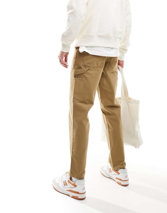 Jack & Jones löst sittande snickarbyxor i beige - Image 2