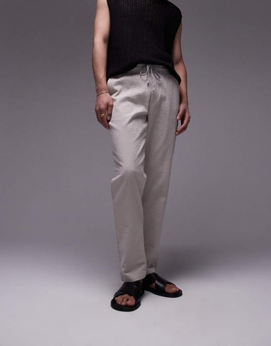 Topman raka ben texturerade byxor i sten - Image 1