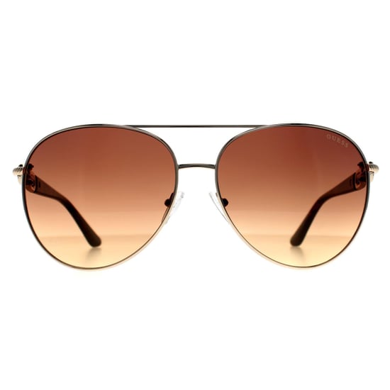 Guess Aviator Womens Shiny Pale Gold Brown Gradient GU00158 - Image 1