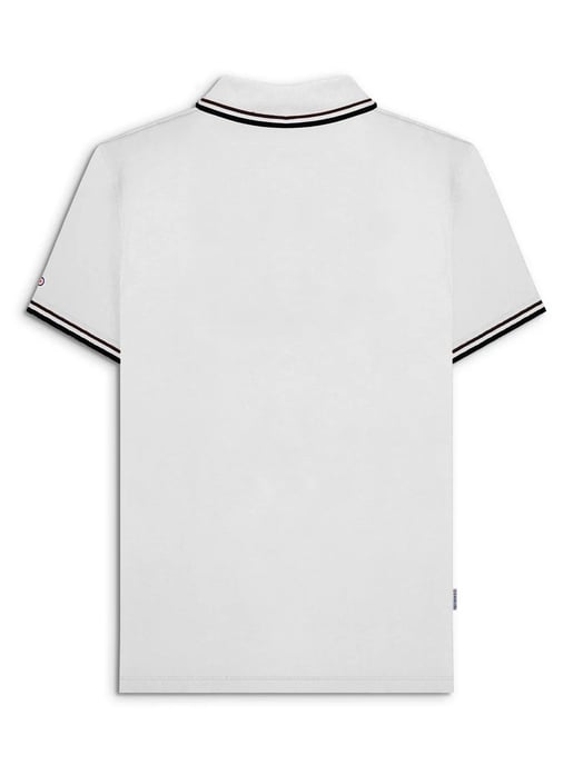 Mens White Black Twin Tipped Polo Shirt - Image 3