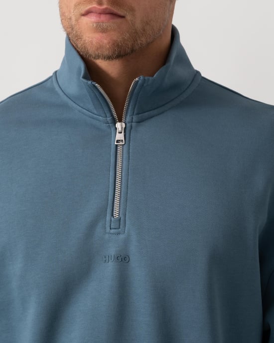 Durty244 1/4 Zip Sweatshirt in Blue - Image 3