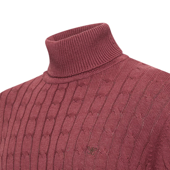 Cappuccino Italia Trui Aosta Cable Pullover Rood - Image 2
