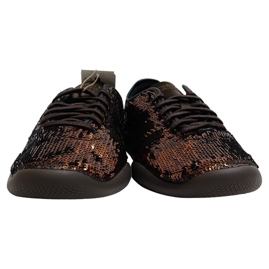Adidas x Wales Bonner Karintha Sequined Sneakers in Brown Satin - Image 3