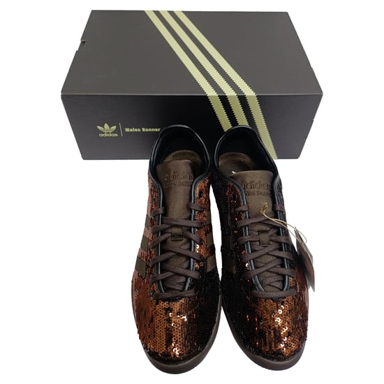 Adidas x Wales Bonner Karintha Sequined Sneakers in Brown Satin - Image 5