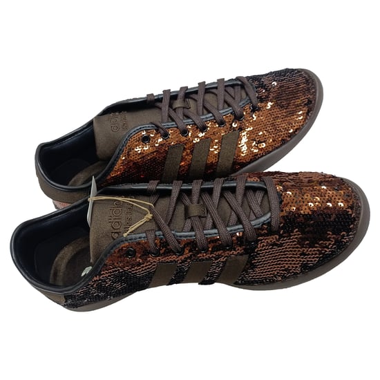 Adidas x Wales Bonner Karintha Sequined Sneakers in Brown Satin - Image 6