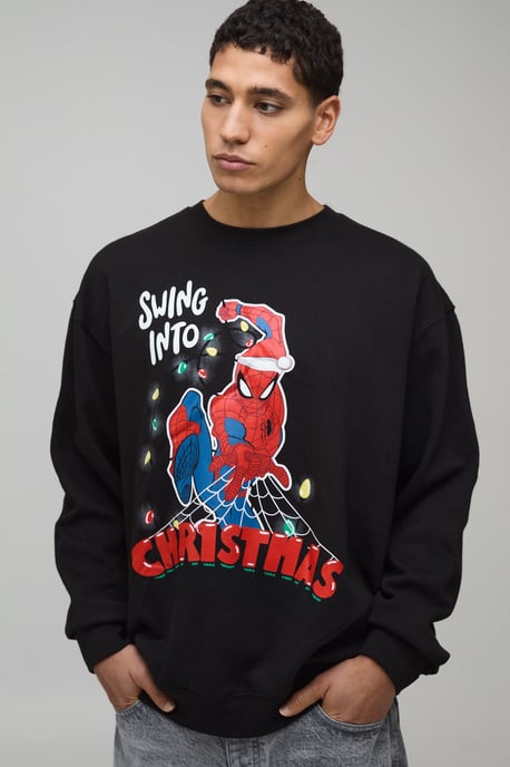 Oversized Christmas Spiderman License Sweatshirt - Image 1