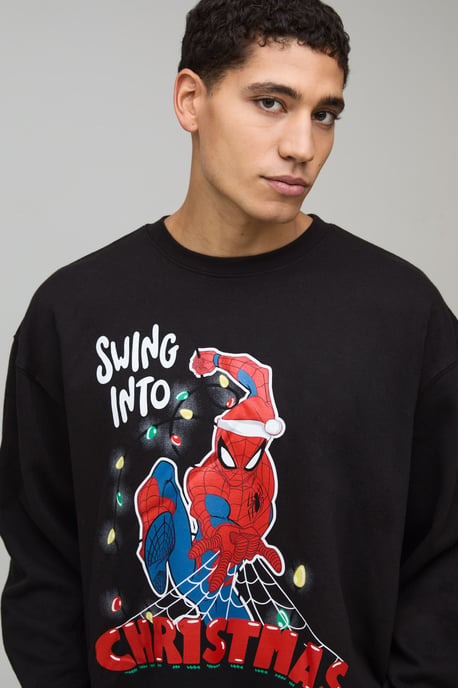 Oversized Christmas Spiderman License Sweatshirt - Image 3