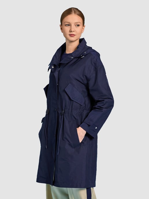 Womens Evening Blue Short Wind Parka - Image 1