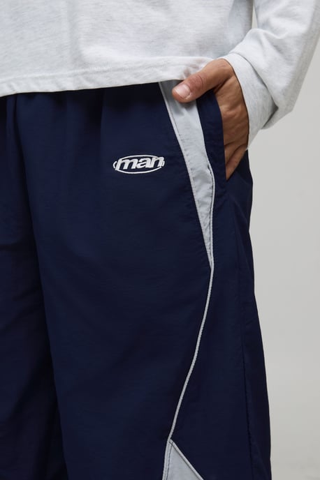 Baggy Elasticated Waist Moto Nylon Trousers - Image 3