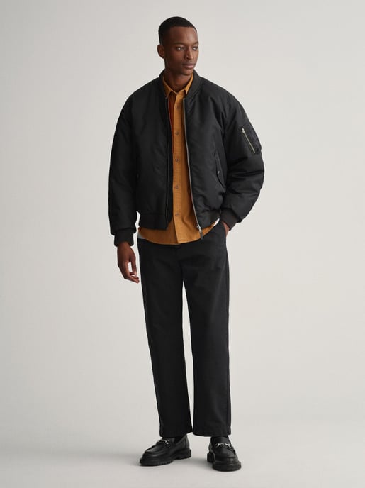 Mens Black Reversible Bomber Jacket - Image 3