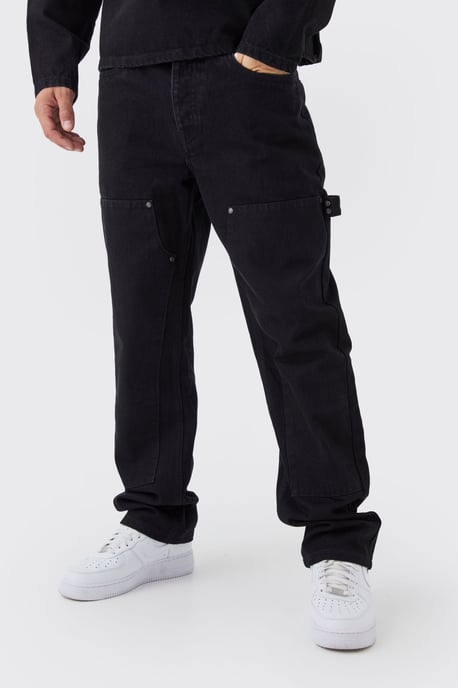 Straight Leg Carpenter Black Jeans - Image 1