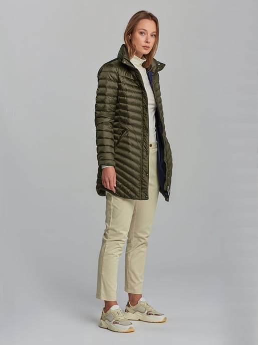 Womens Juniper Green Light Down Coat - Image 2