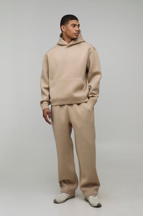 Oversized Boxy Bonded Scuba Hooded Tracksuit - Image 4