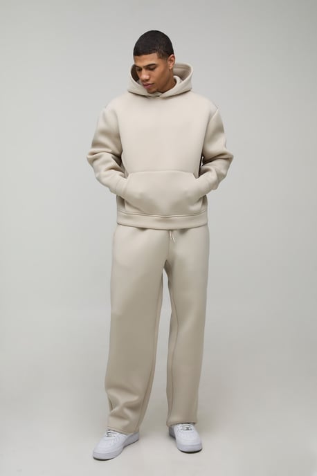 Oversized Boxy Bonded Scuba Hooded Tracksuit - Image 1