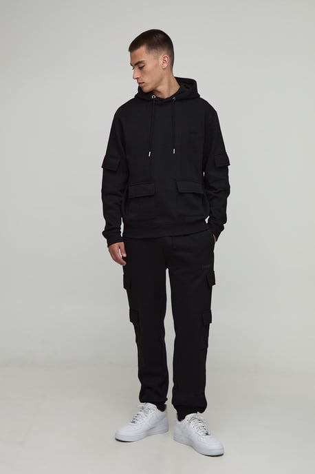 Regular Fit Man Cargo Hooded Panelled Tracksuit - Image 1