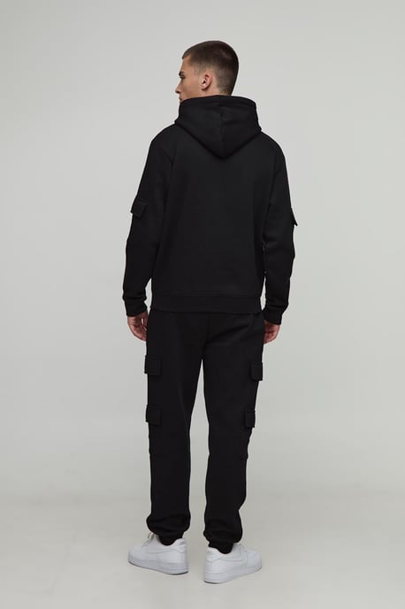 Regular Fit Man Cargo Hooded Panelled Tracksuit - Image 2