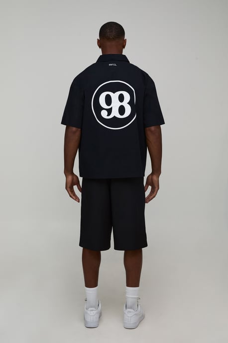Boxy Fit Circa 98 Flock Print Short Sleeve Shirt - Image 2