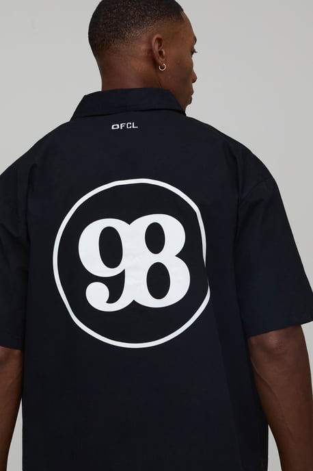 Boxy Fit Circa 98 Flock Print Short Sleeve Shirt - Image 3
