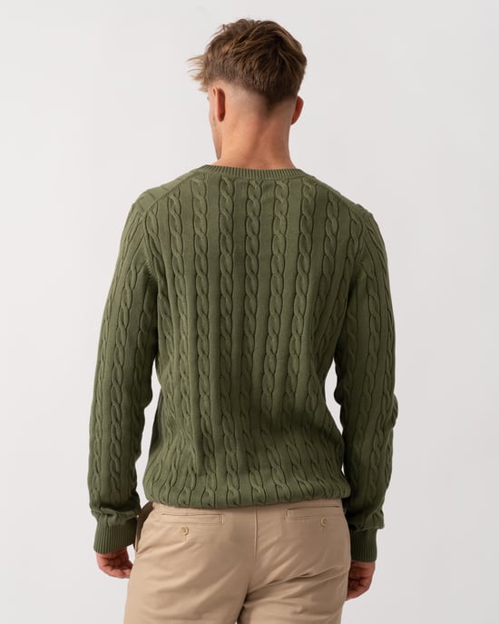 379 Crew Neck Jumper in Dark Green - Image 2