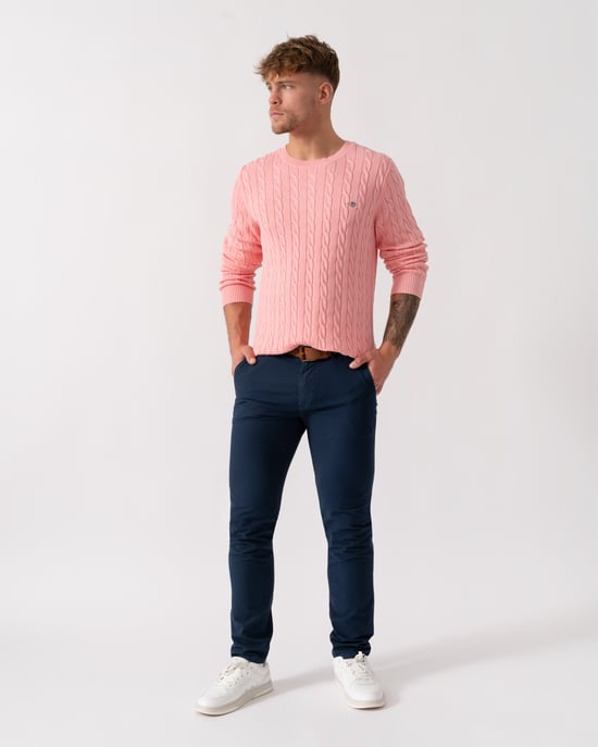 Crew Neck Jumper in Coral - Image 2