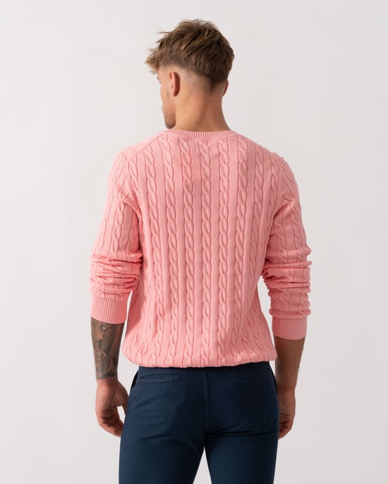 Crew Neck Jumper in Coral - Image 3